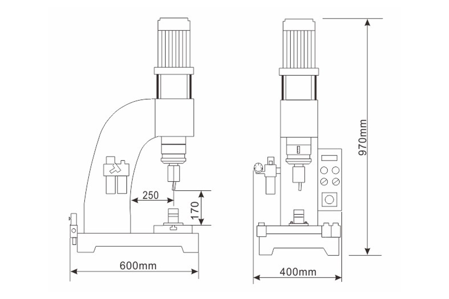 加宽型气压铆接机结构尺寸